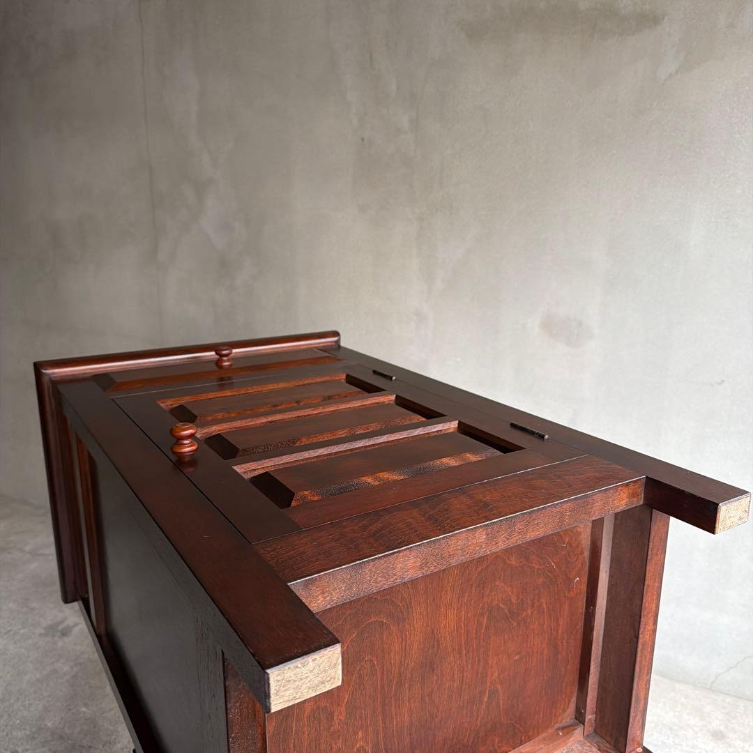 極美品　松本民芸家具 ミズメザクラ無垢材 C型電話台 キャビネット 天然木