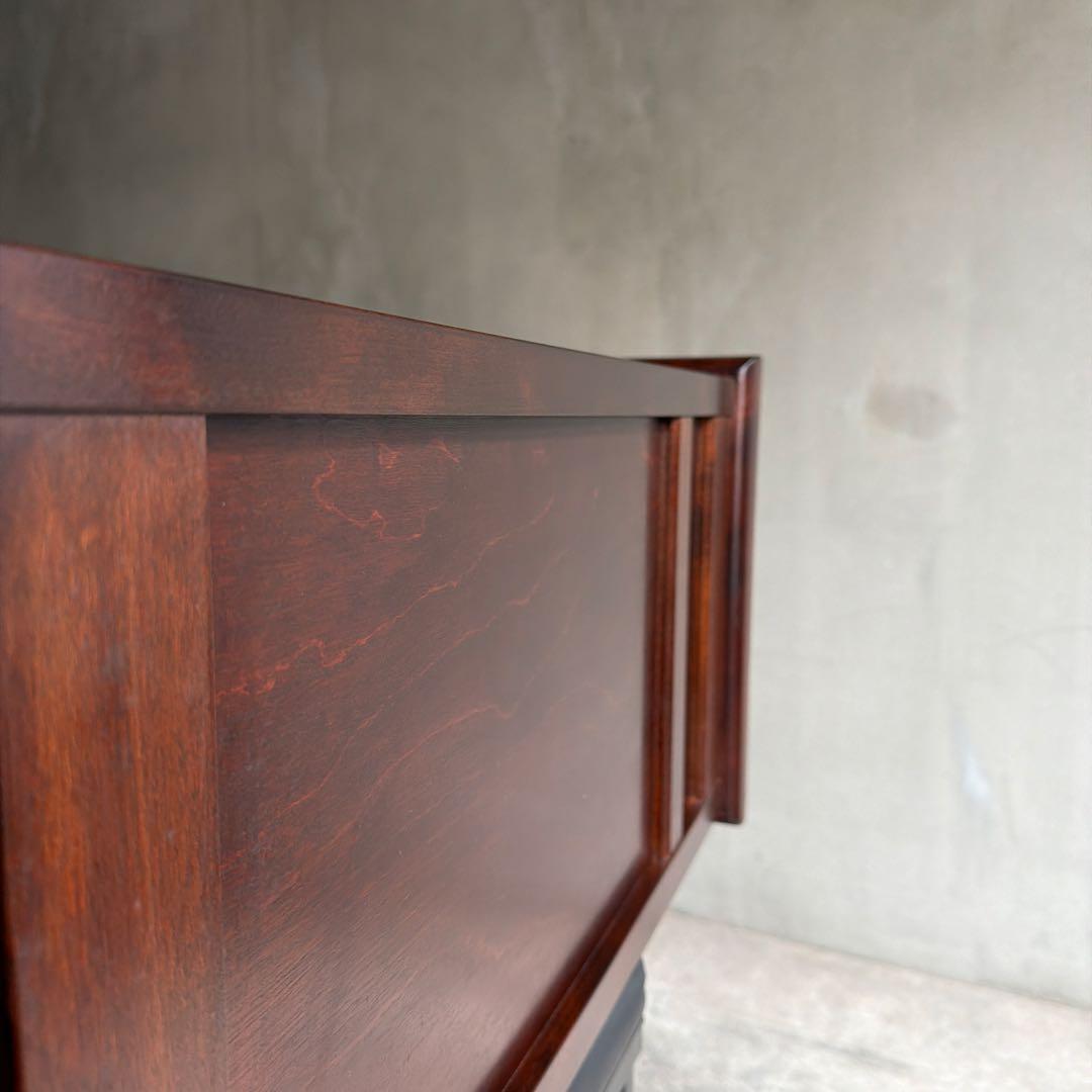 極美品　松本民芸家具 ミズメザクラ無垢材 C型電話台 キャビネット 天然木