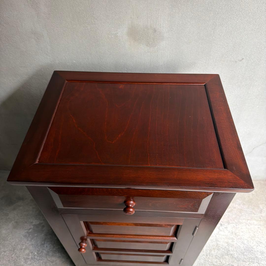 極美品　松本民芸家具 ミズメザクラ無垢材 C型電話台 キャビネット 天然木