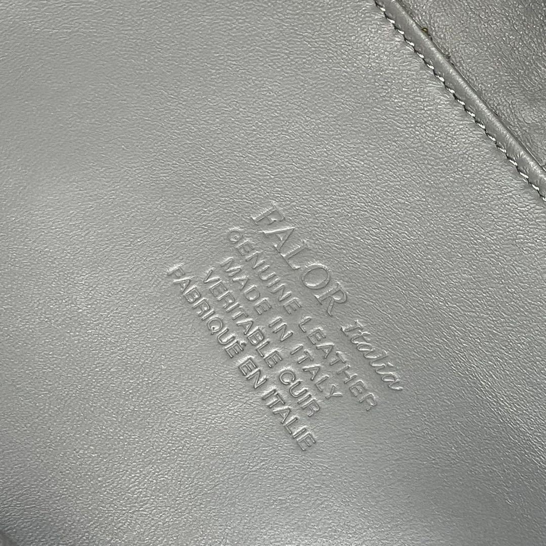 FALORNI ファロルニ レザー トートバッグ グレージュ系 編み込み