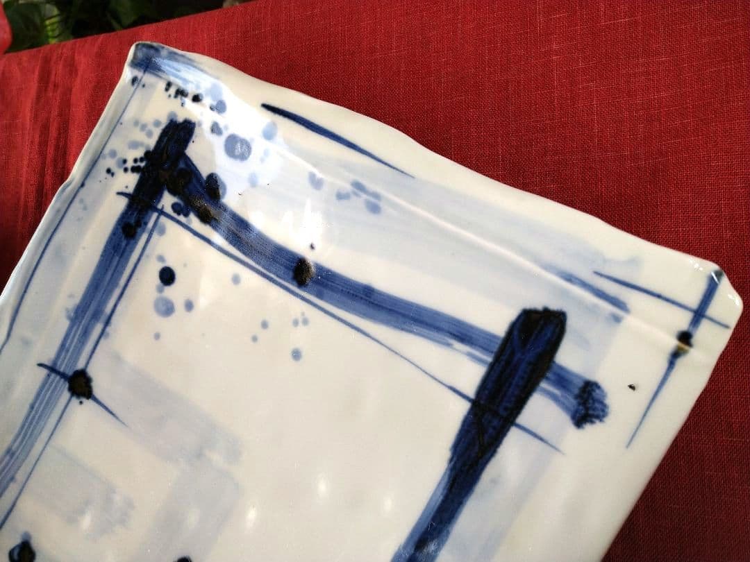 ⬛ブロが選ぶ【高級皿・人気の美濃焼・ 庄右ェ門作】デザイン【扇型超特大皿】２皿