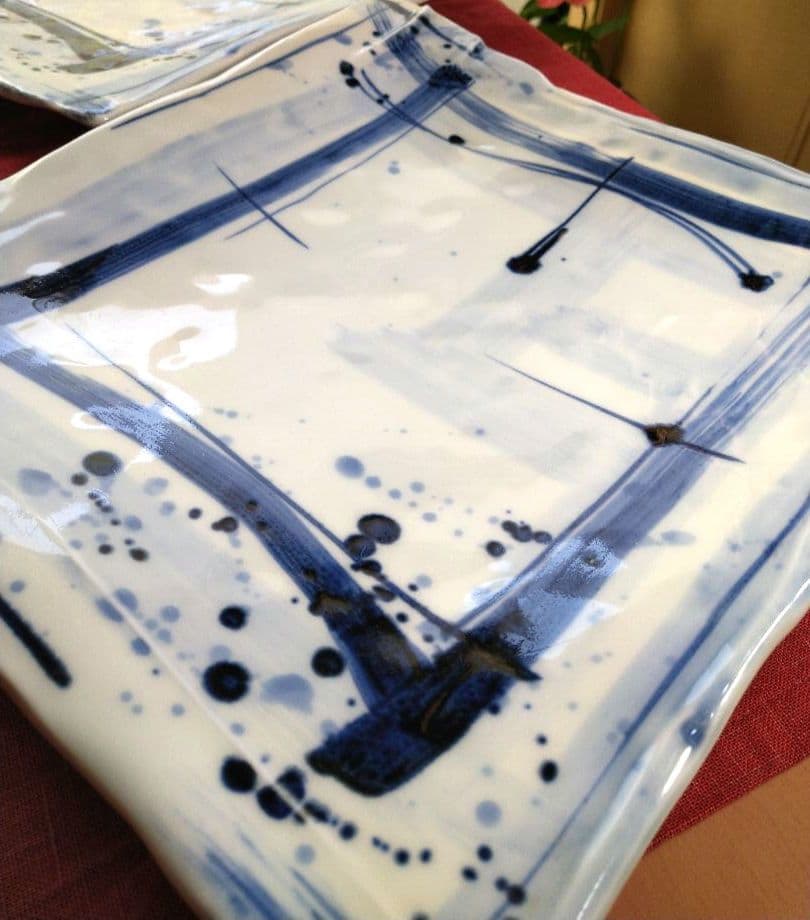 ⬛ブロが選ぶ【高級皿・人気の美濃焼・ 庄右ェ門作】デザイン【扇型超特大皿】２皿