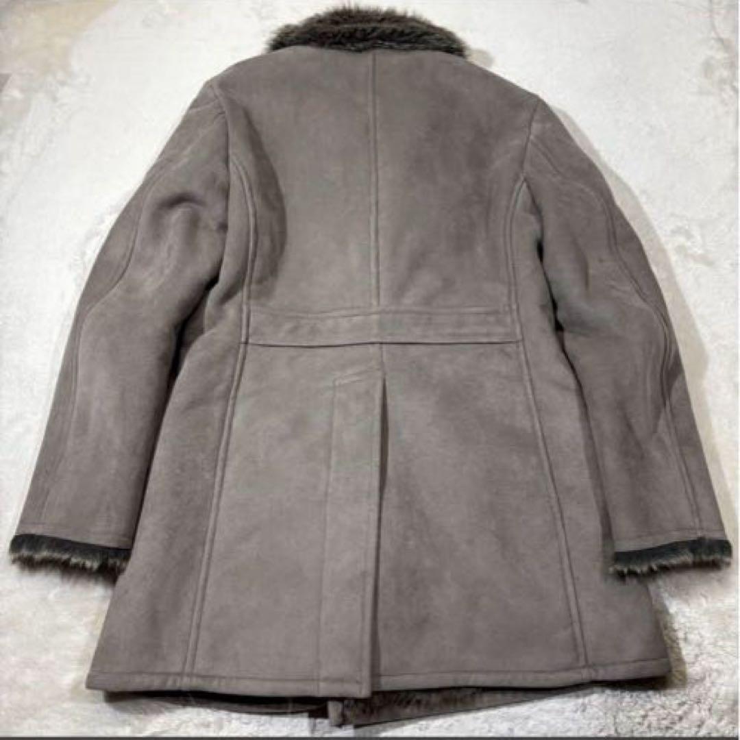 美品 MEN'S TENORAS エコムートン コート ボア ダブル 肉厚極暖L