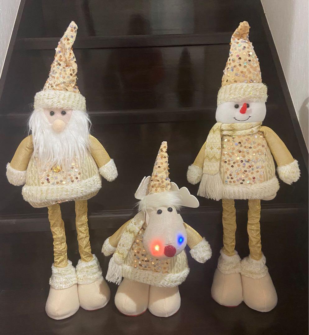 ゴールドクリスマス人形 3体セット