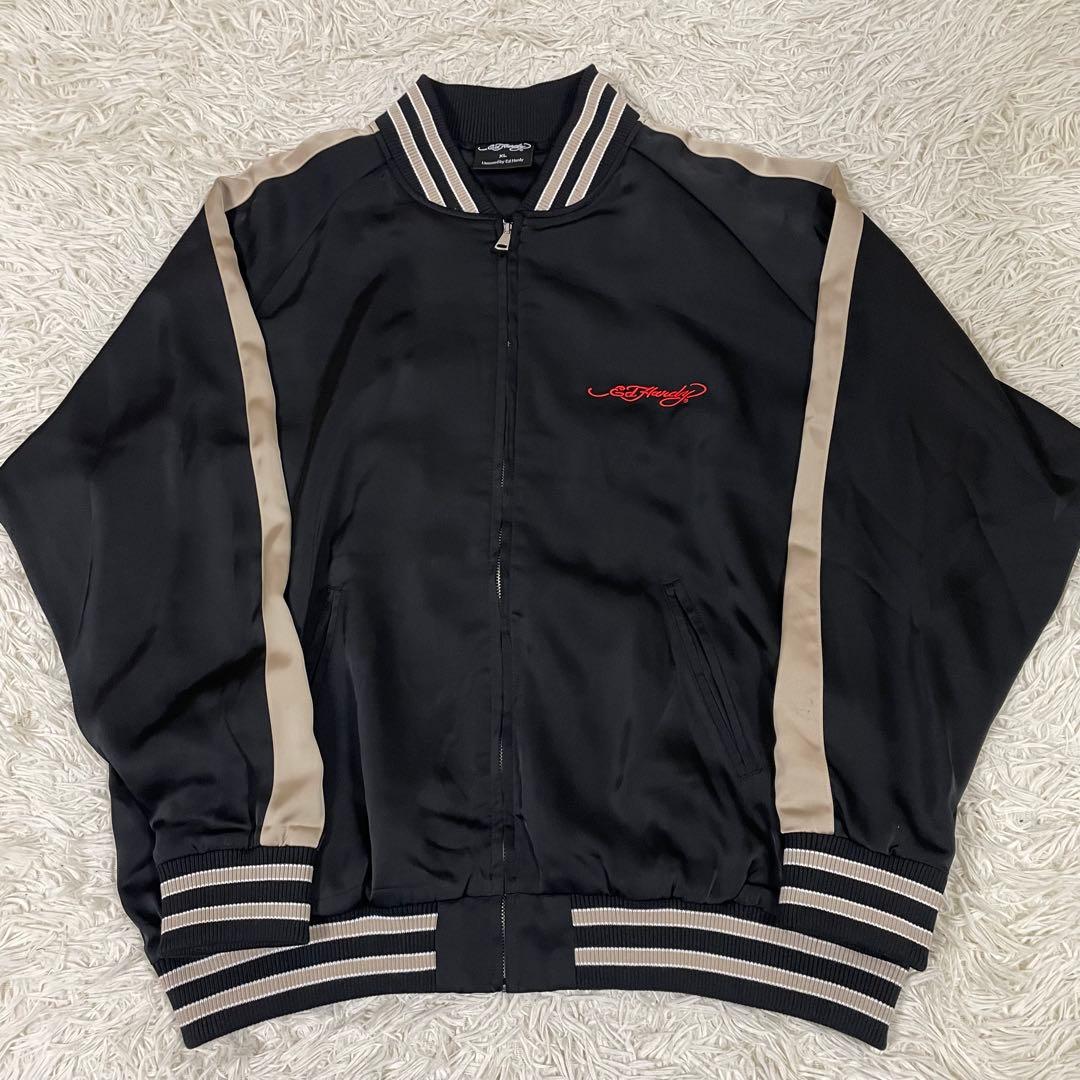 エドハーディー ed hardy スカジャン ジャケット スカル ドクロ 黒