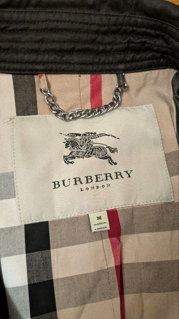 【BURBERRY LONDON】トレンチコート M 黒 ブラック メンズ