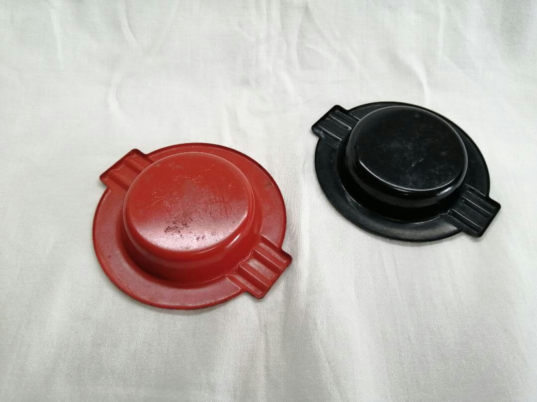 昭和レトロ ホーロー 灰皿 アンティーク ファンシー 絵土産 オシャレ^