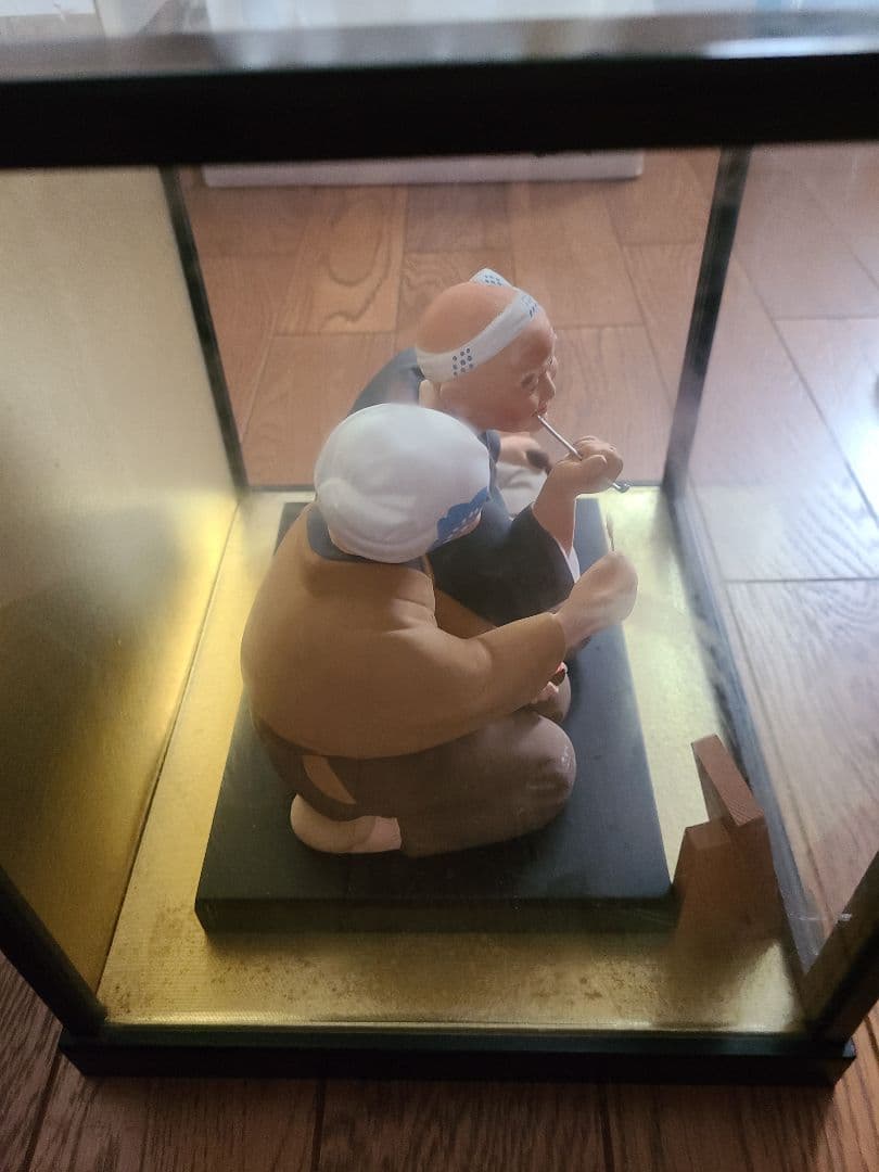 レア　吉徳大光　\"秋の陽\"　お爺様、お婆様の陶器製お人形　長寿の喜び　ケース付