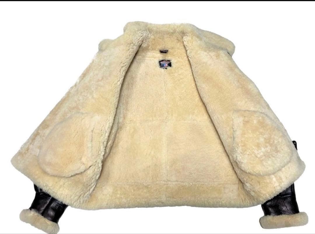 12万 ウインドアーマー 米産羊革 B-3 ムートン フライトジャケット 4L