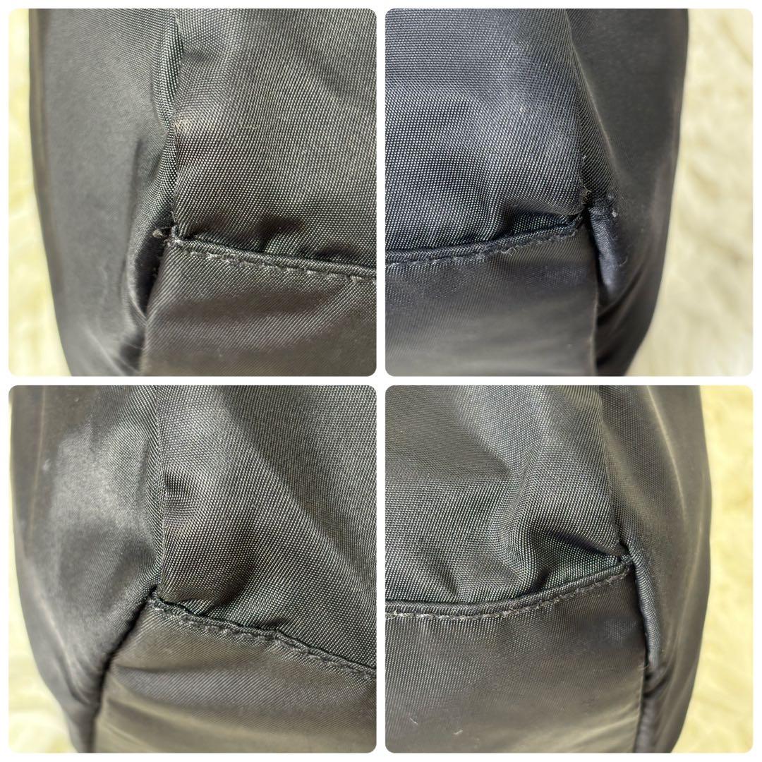 良品✨ PRADA ミニボストンバッグ 三角ロゴ ナイロン レザー ブラック