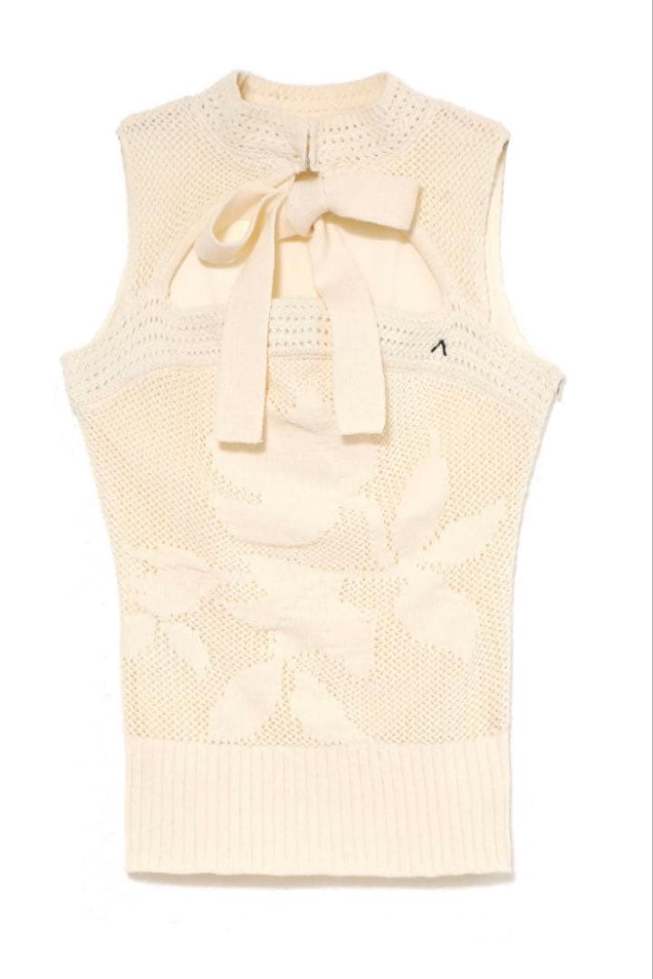 トップス andmary Violet ribbon tops white