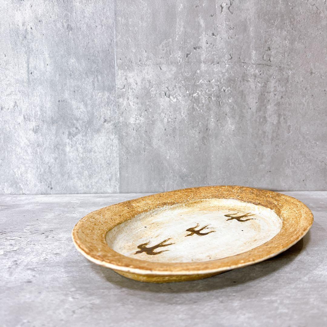 『一点物 【鳥】』石原稔久 Ishihara 皿 オーバル 21cm