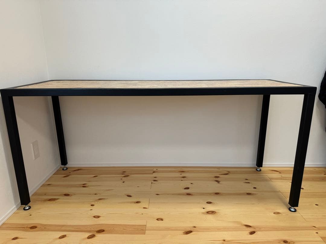 無骨な鉄脚×OSB天板 ワークテーブル（作業台 / PCデスク）【引き取り可】