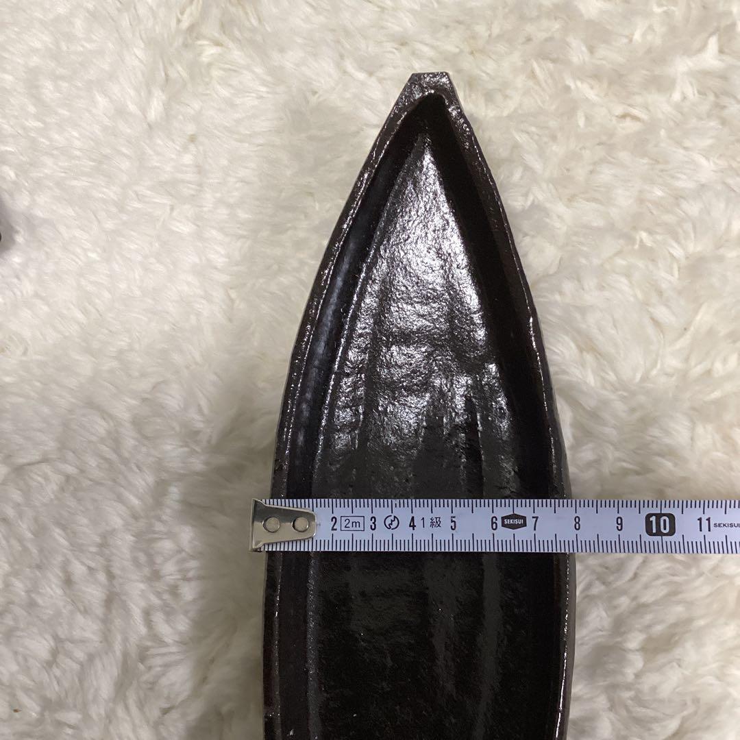 黒釉舟形向付　前菜の器10客　　新品未使用