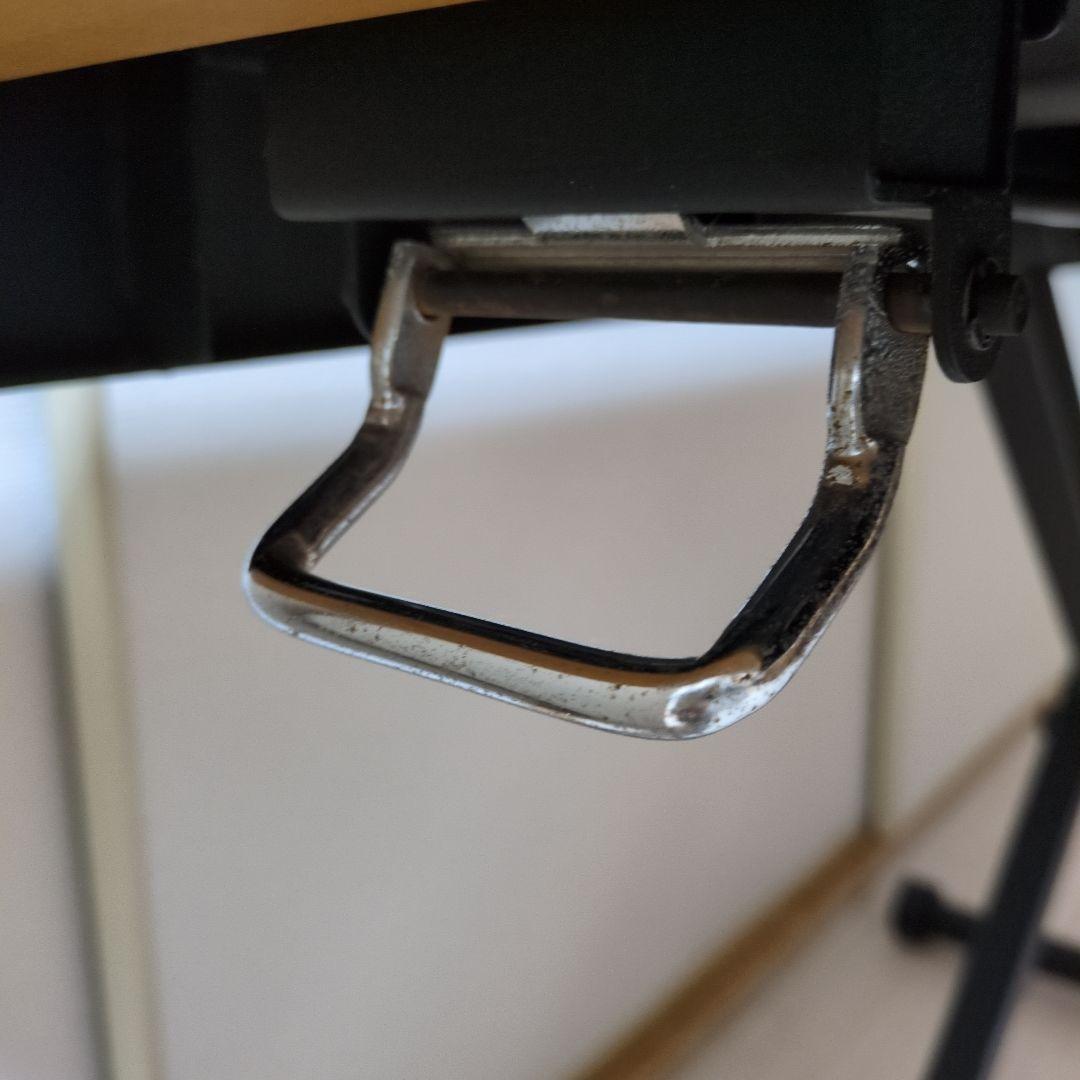 たのメル便　昇降テーブル　無段階　ガス圧式　キャスター付き　ナチュラルウッド