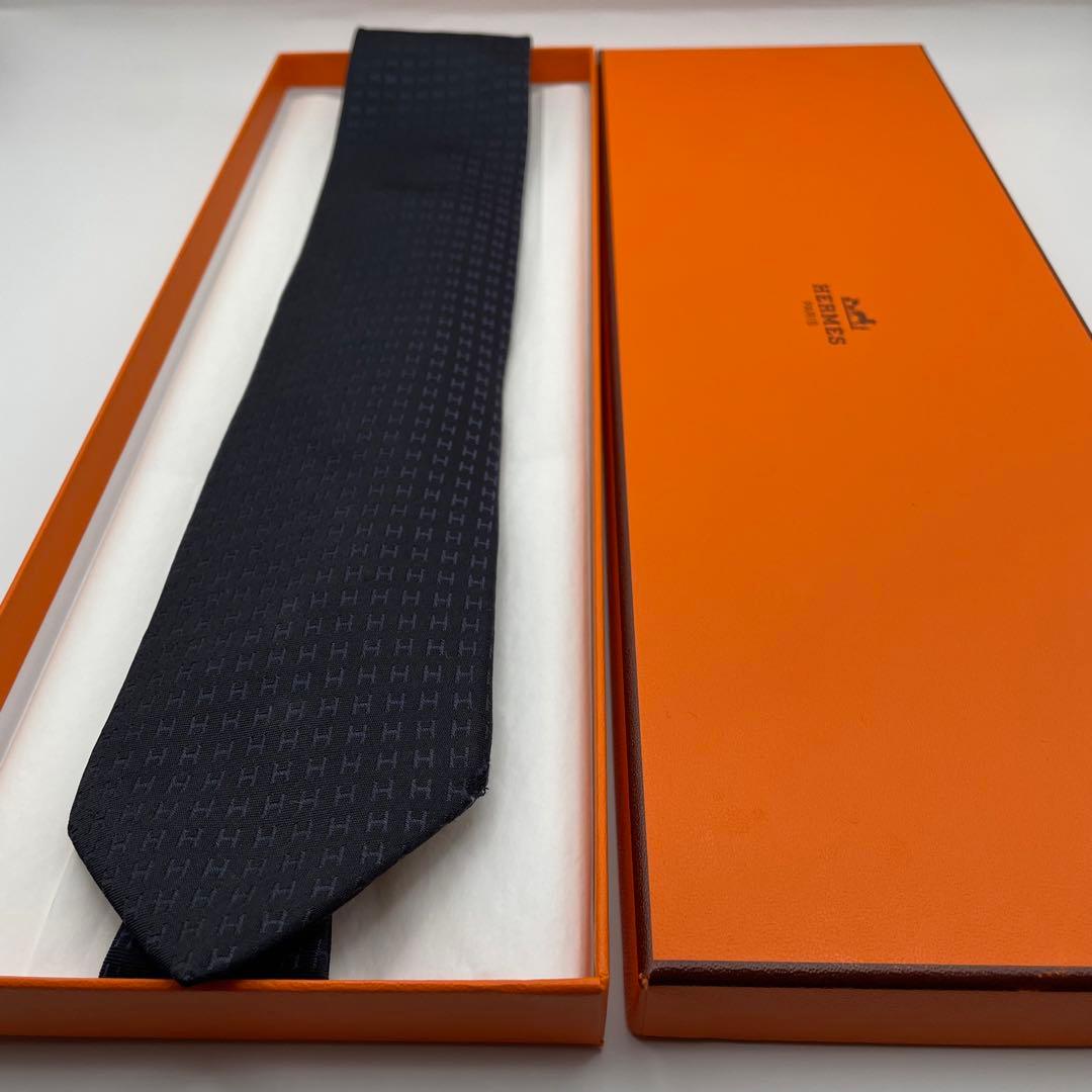 ✨現行モデル✨HERMES ネクタイ H柄 ファソネ ビジネス H織 高級シルク