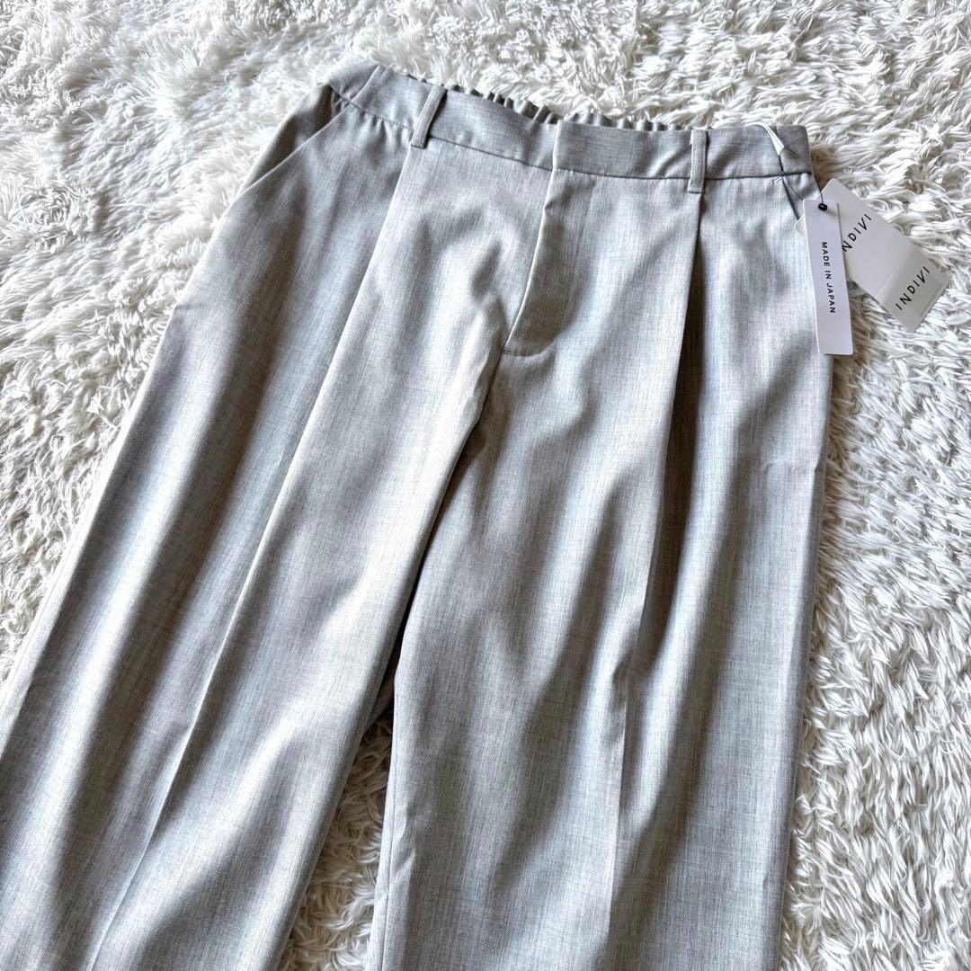 新品タグ付　インディヴィ　ビジネススーツ　セットアップ　ノーカラー　1B グレー