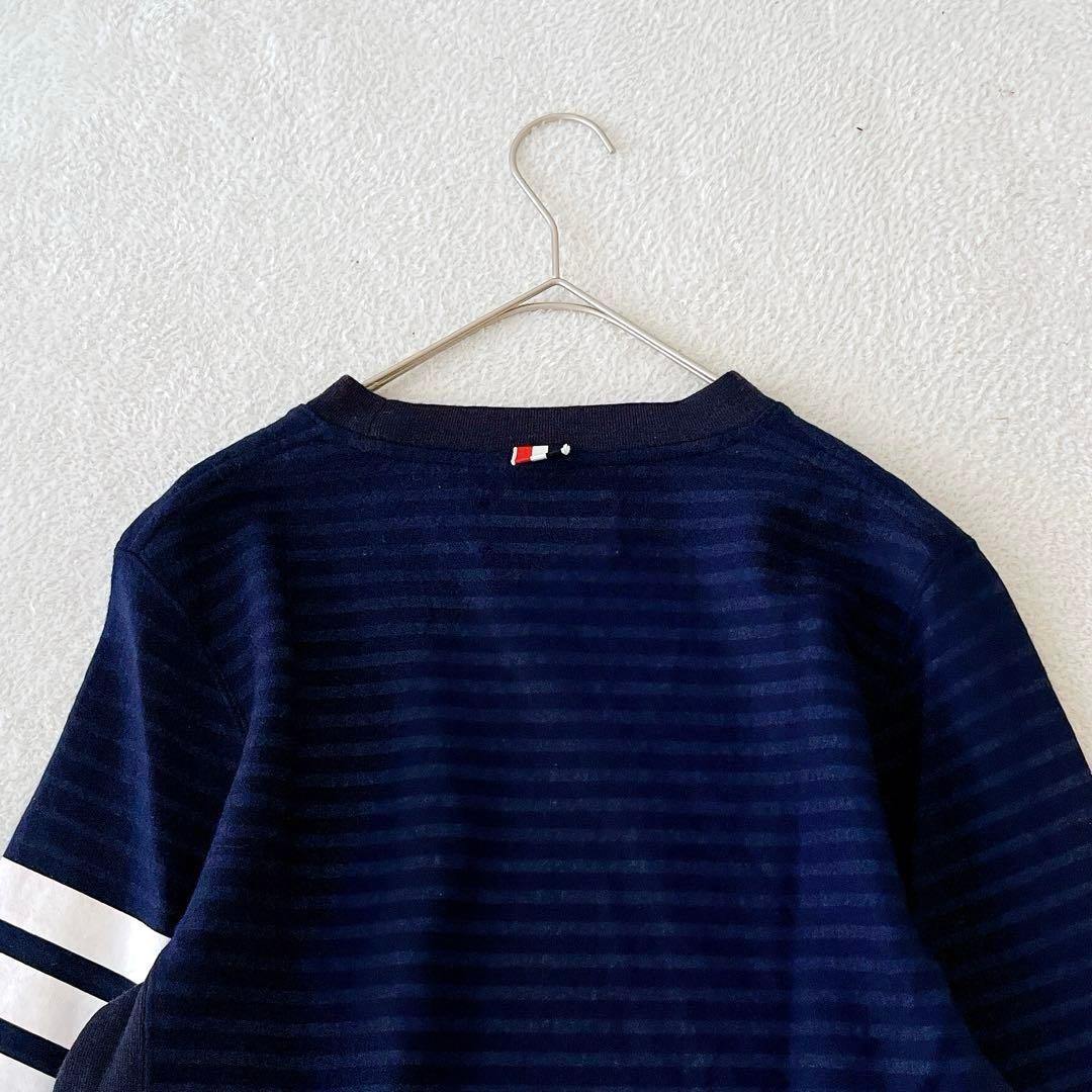 未使用級★THOM BROWNE★希少 ウールボーダーニット ネイビー 兼用 S