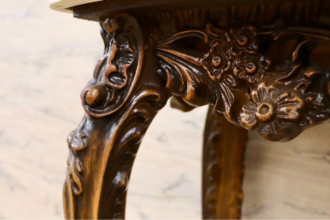 GMHK747○大理石風 木製 サイドテーブル 花台 飾り台 フラワースタンド