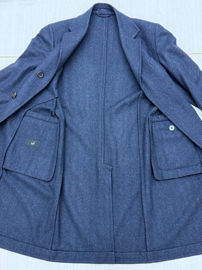 dunhill ダンヒル　チェスターコート 　ネイビー 　ウール　46