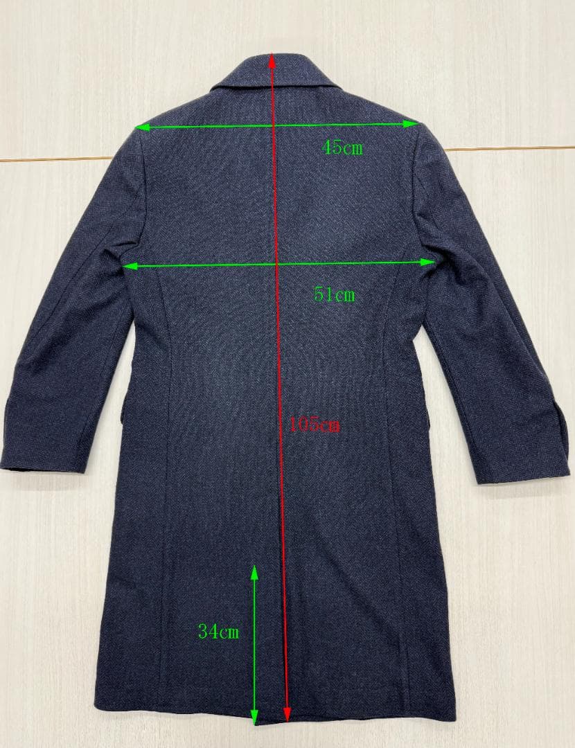 dunhill ダンヒル　チェスターコート 　ネイビー 　ウール　46