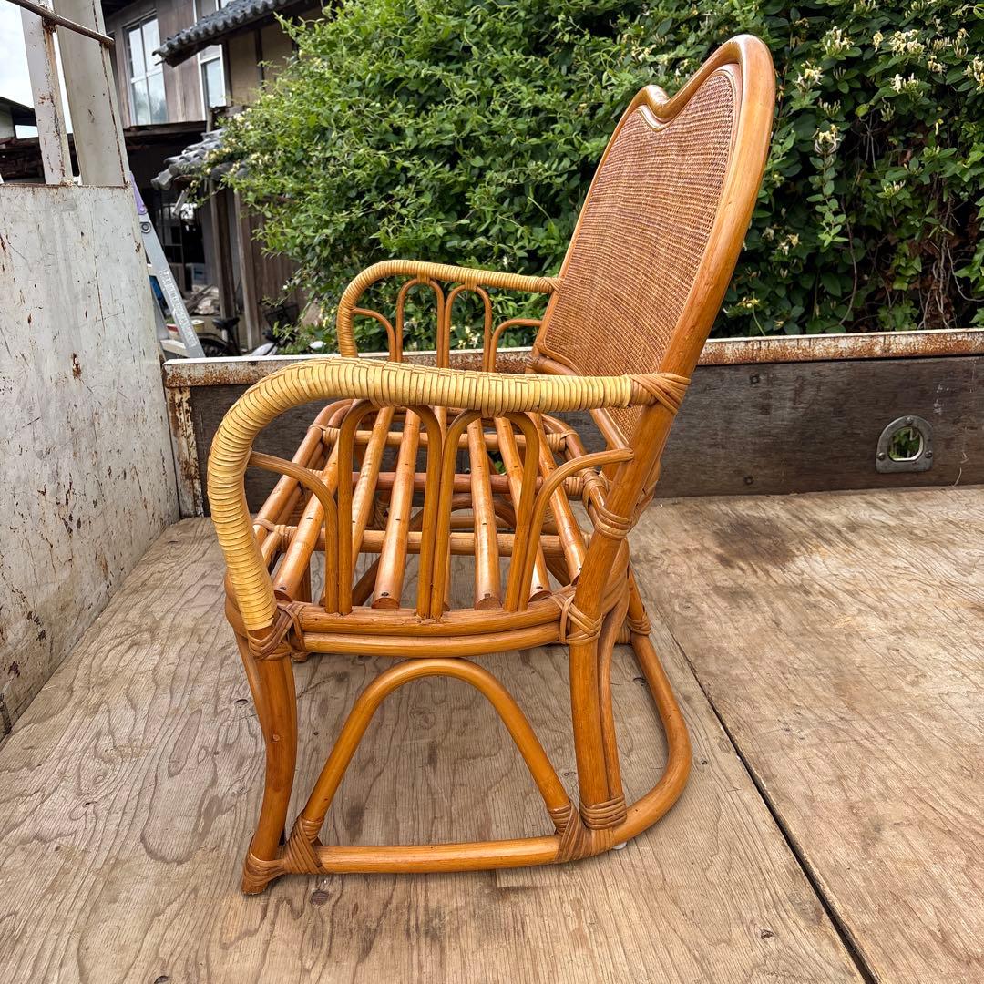 アンティーク　ラタンベンチ　インドネシア製