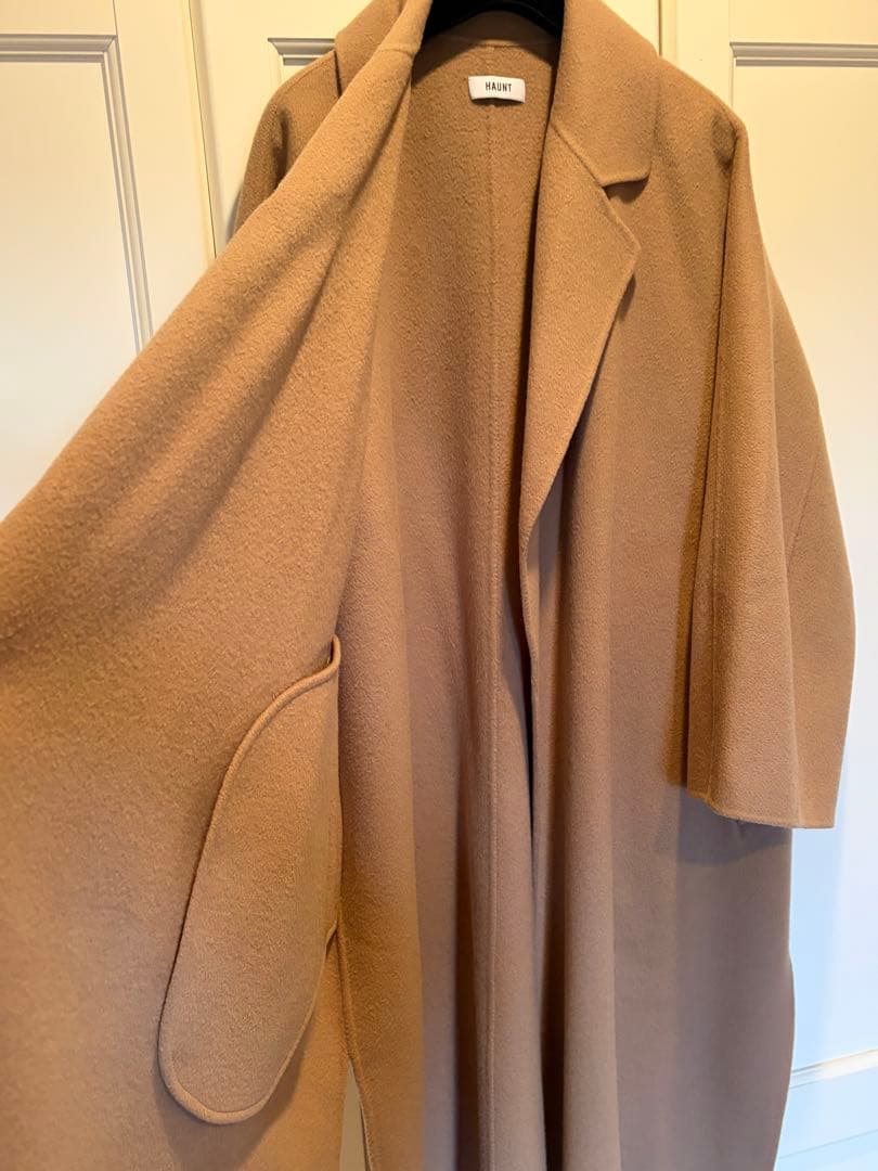 美品 HAUNT ダブルフェイスオーバーコート
