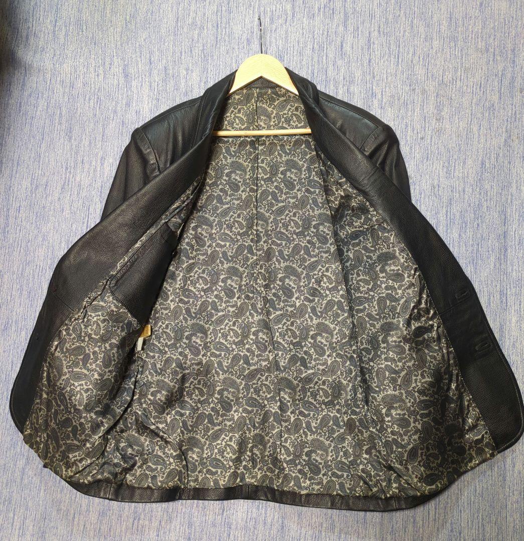 arpell　鹿革レザージャケット イタリア製【希少品】 黒色Lサイズ（50）
