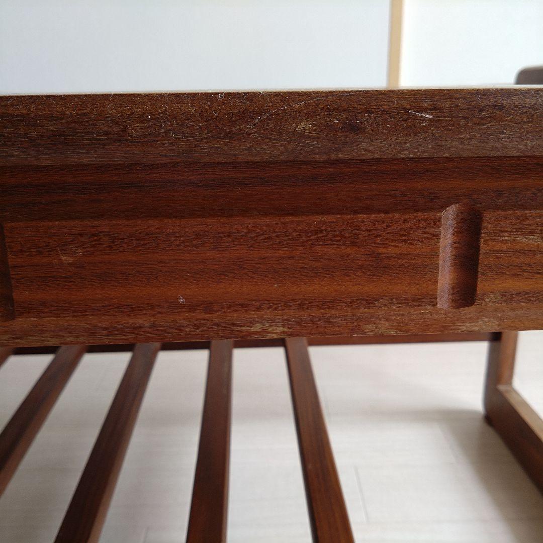 70B ヴィンテージ花模様タイル付きローテーブル