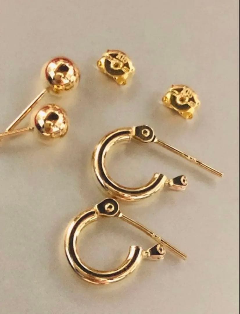 K18YG ピアス2セット