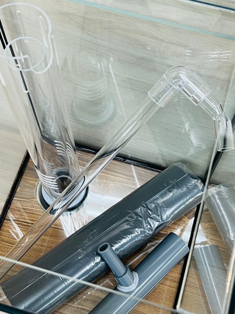 300ｘ300ｘ400オーバーフロー水槽セット　フランジ加工付 ブラックシリコン