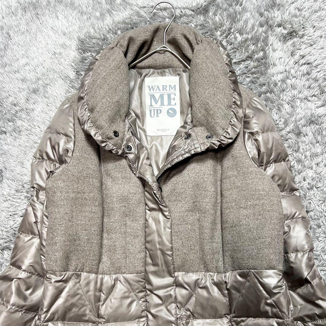 MaxMara マレーラ ダウンコート 切替 ウール 44 L相当　極美品
