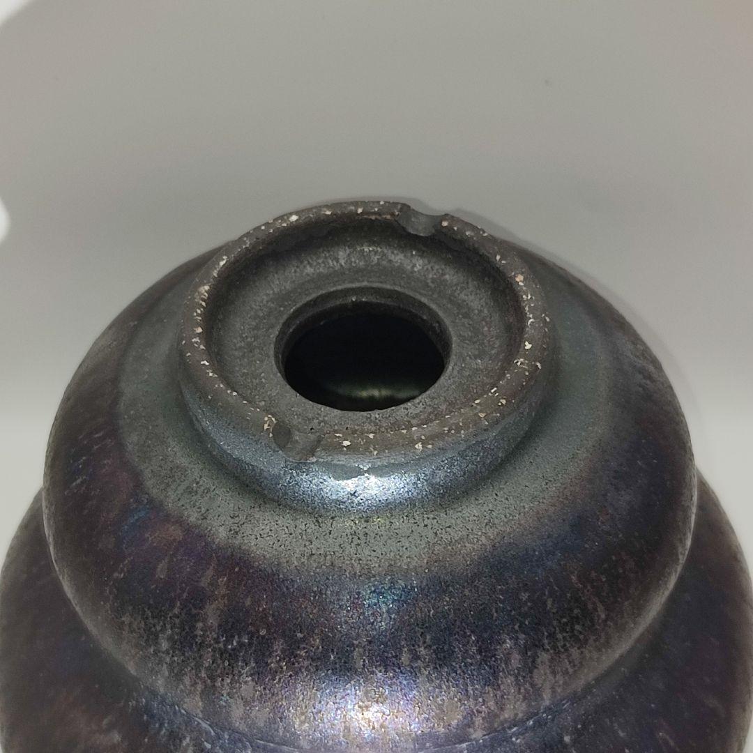 細川政己　鉢　植物鉢　y鉢　ポット　特大鉢　パープル　紫　青　ブルー