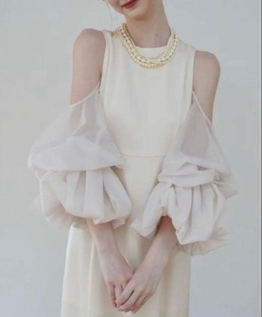 【未使用】Acka. sheer melt sleeve dress size2