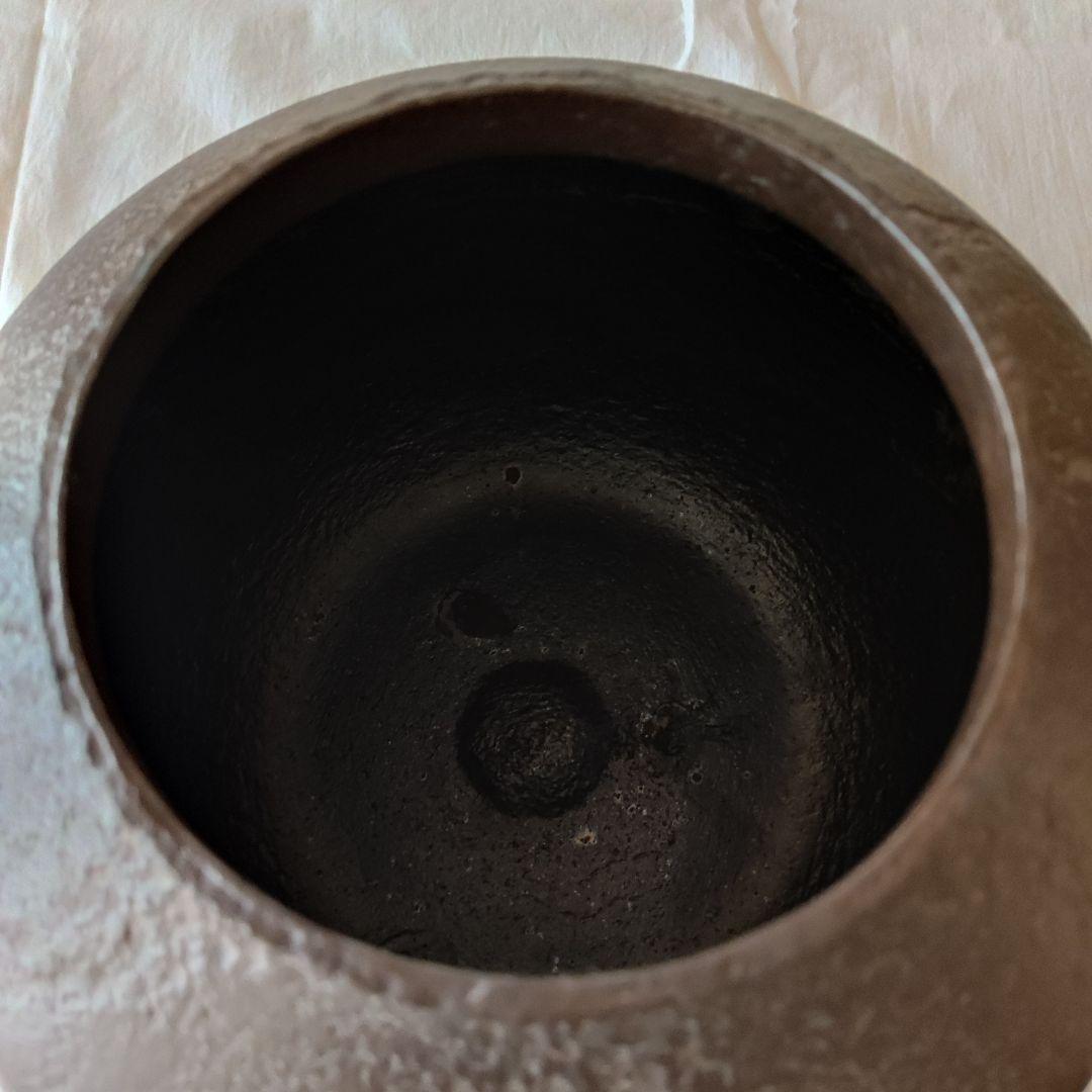 茶道具◆炉用和銑釜◆利休好阿弥陀堂釜◆菊池正直