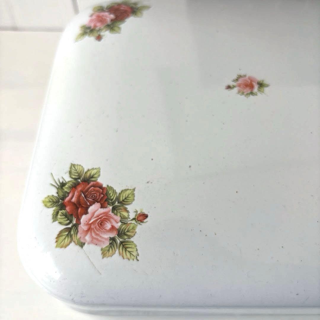 ドイツアンティーク☘️ホーロー 薔薇模様 ブレッドケース ボックス BOX