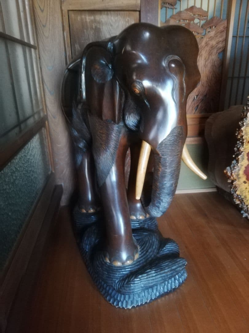 巨大　象　彫物　彫刻　アジア　輸入