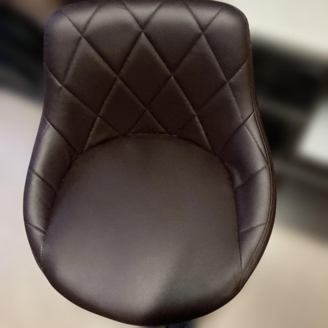 【レトロ】回転式 カウンターチェア レザー調　高さ調整可能