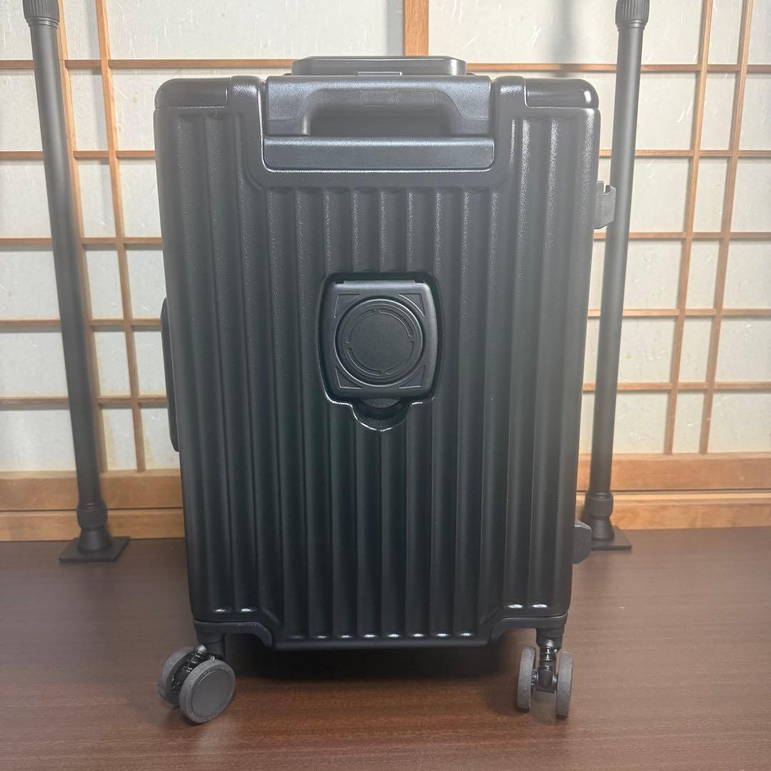 スーツケース Sサイズ 機内持込 40L フロントオープン USB付 ブラック