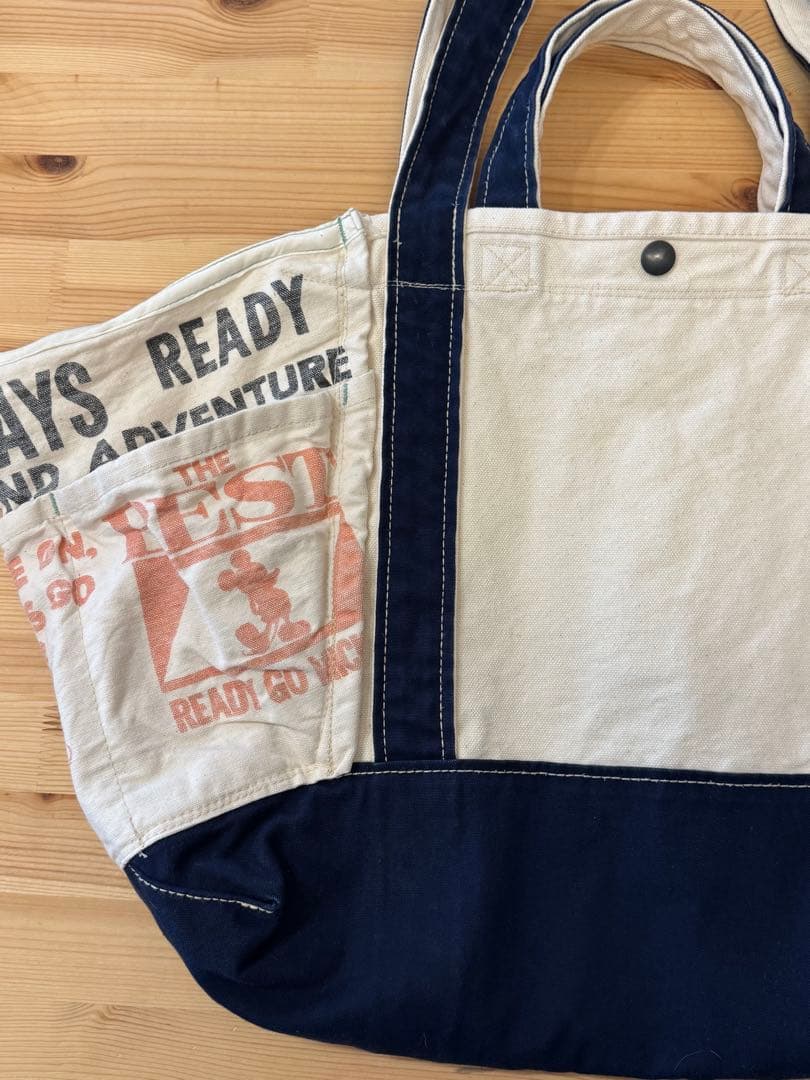 【未使用に近い】デニム＆ダンガリー　ミッキー　トートバック　大きめ‼︎