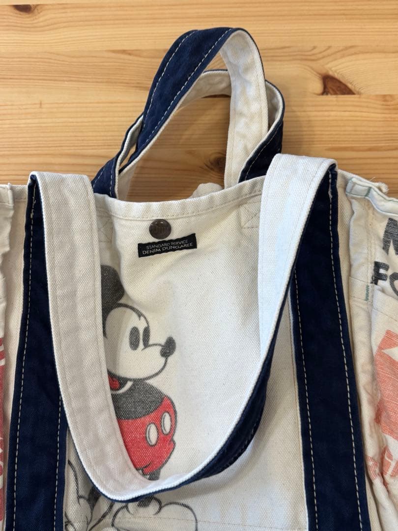 【未使用に近い】デニム＆ダンガリー　ミッキー　トートバック　大きめ‼︎