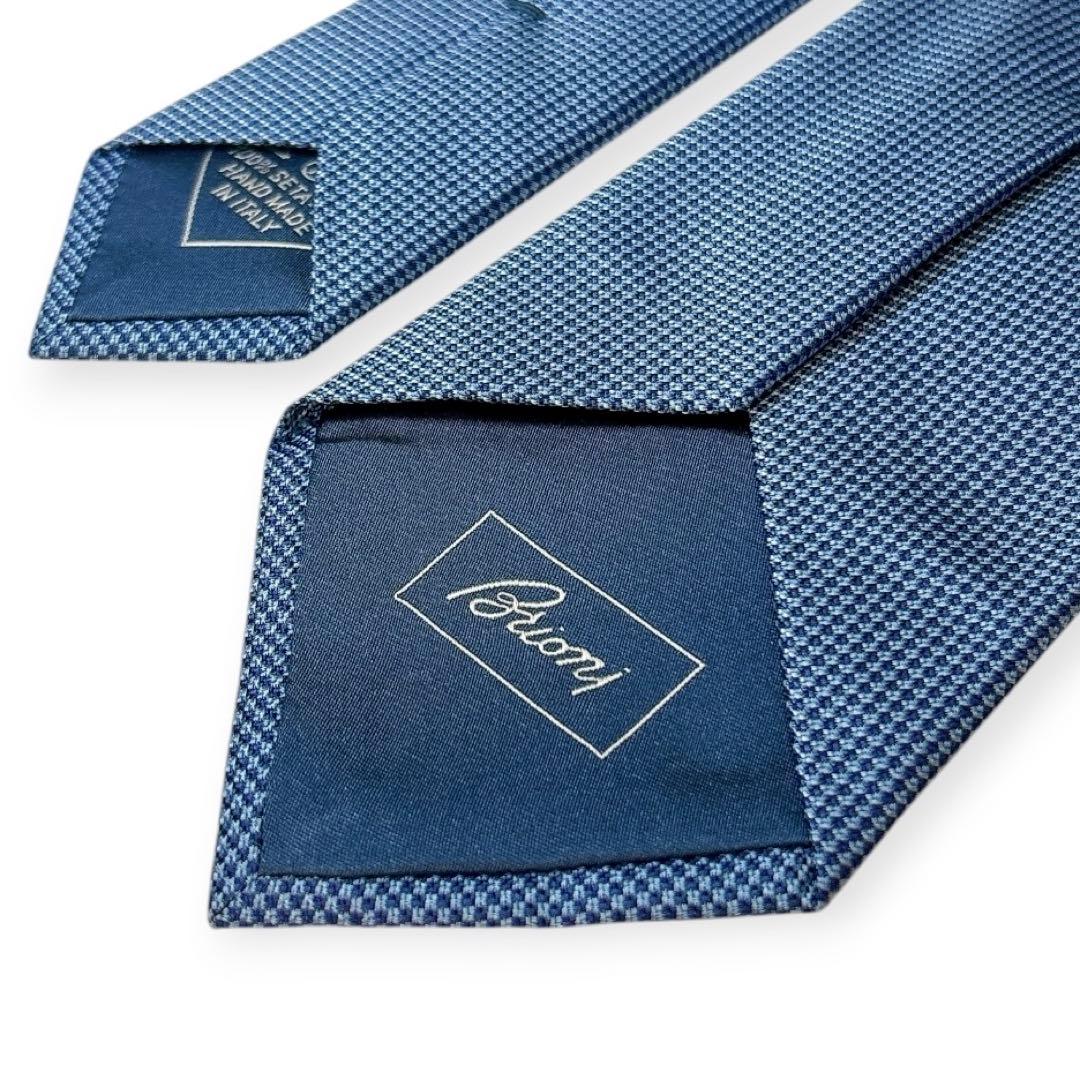 未使用 タグ付き ブリオーニ ソリッド シルク ネクタイ ジャガード イタリア