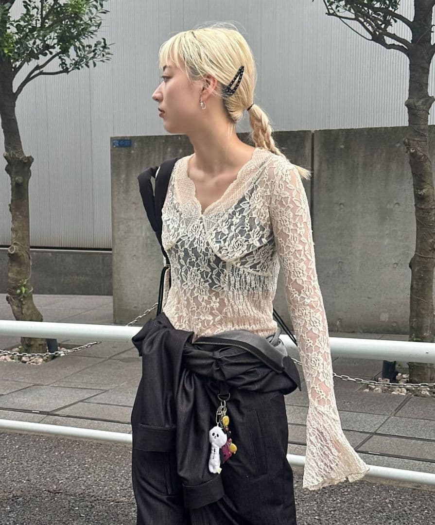 COMBINATION LACE TOP　ameri vintage