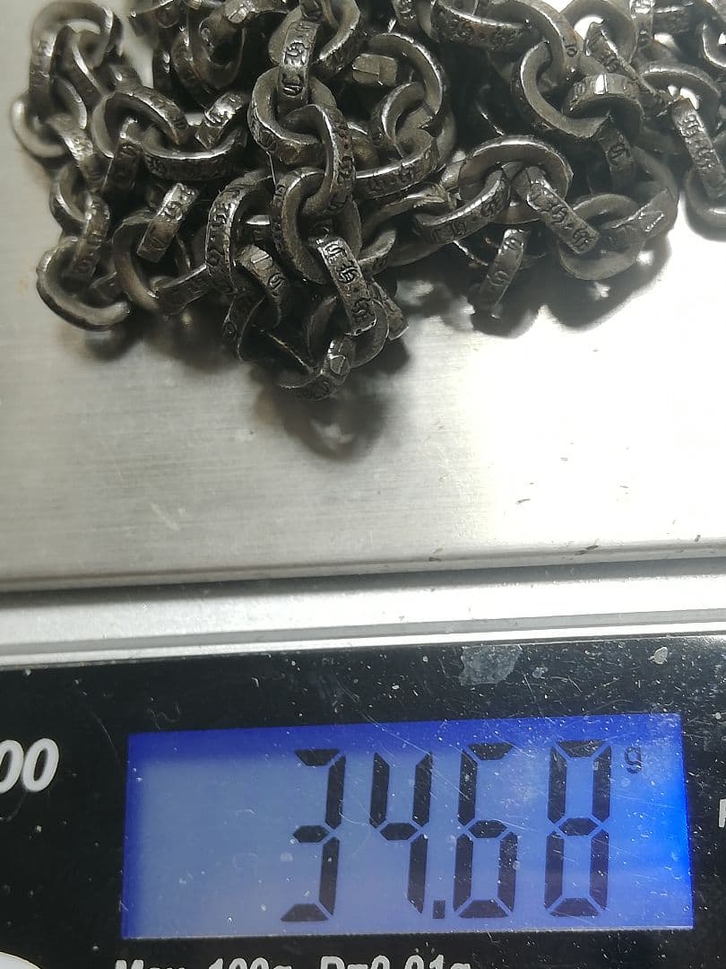 シルバー925ハンドメイド ペーパーチェーン50センチ