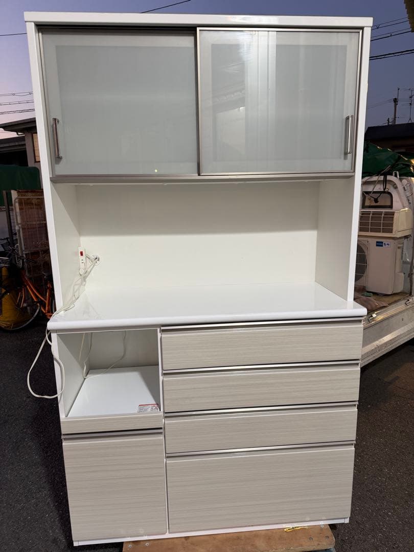 2023年製 奈良発 ニトリ 食器棚 120幅 キッチン レンジ ボード 家電