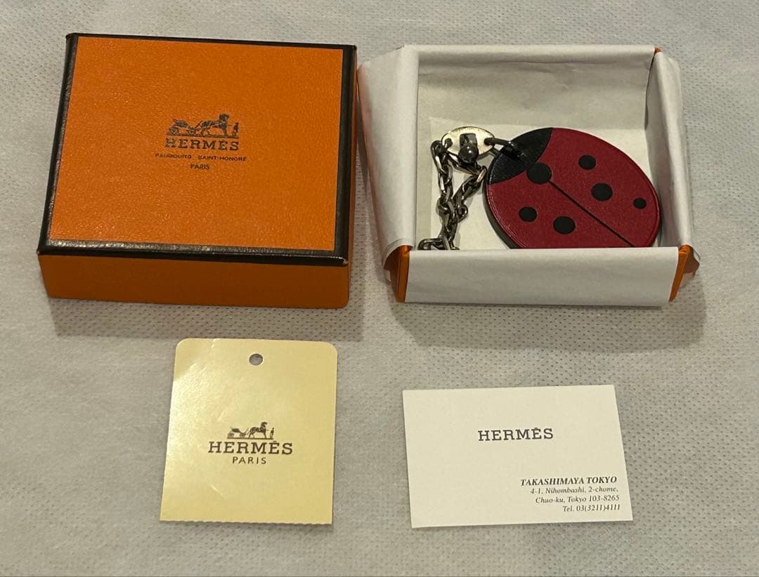 エルメス　キーホルダー　てんとう虫　HERMES