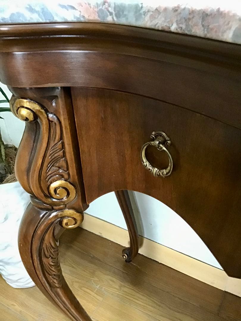 管128☆イタリア製☆象嵌細工☆大理石☆コンソールテーブル☆店舗・ホテル