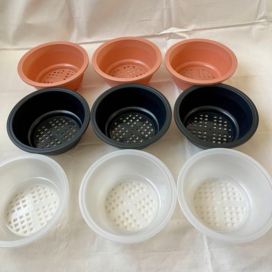 ☘️植木鉢　大型　プラスチック　プランター鉢　園芸　底穴　ガーデン　9個