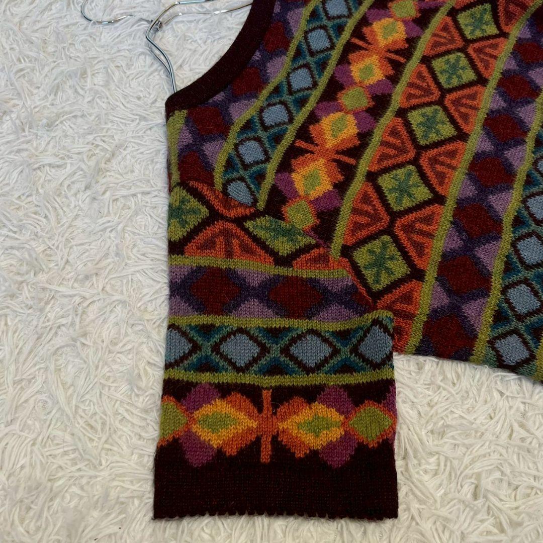 アルパカ専門店　T'IKA ニット　ワンピース　総柄 ペルー製