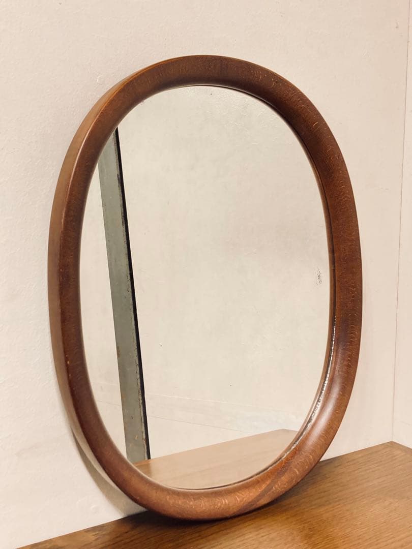 秋田木工 柳宗理 ウォールミラー 小判型 古代色 昭和レトロ ジャパニーズモダン